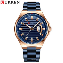 CURREN 8375 wholesale stainless steel blue dial analog current quartz made in prc watch
